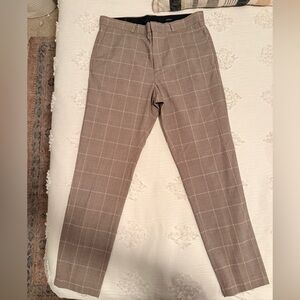 HM Men's Tan Checkered Pants